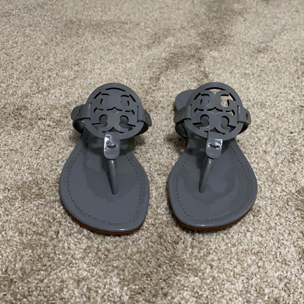 NIB - Tory Burch Miller Sandals - Malta Gray - Size 7